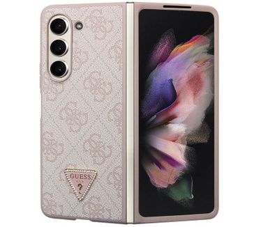Guess 4G Triangle Back Case - Samsung Galaxy Z Fold 5 - Roze Roze