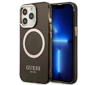 Guess Translucent MagSafe BackCase iPhone 13 Pro Max (6.7") Zwart Zwart