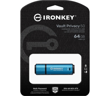 Kingston IronKey Vault Privacy 50 64GB Blauw