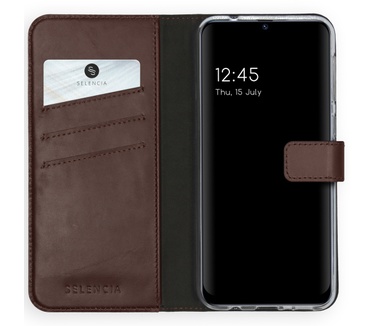 Selencia Echt Lederen Bookcase Samsung Galaxy M31 - Bruin