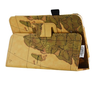 i12Cover Retro Case Samsung Galaxy Tab 3 Lite 7.0 Worldmap Design
