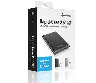 Sharkoon Rapid-Case 2.5" USB 3.1 Type C Grafiet