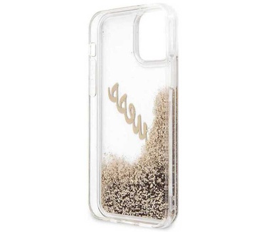 Guess Vintage Liquid Glitter Case iPhone 12 Pro Max (6.7") - Goud Goud