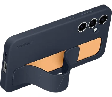 Samsung Standing Grip Case - Geschikt voor Galaxy S24 FE - Blauw Zwart