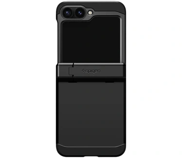 Spigen Tough Armor Hoesje voor de Samsung Galaxy Z Flip 6 - Back Cover met Kickstand Zwart