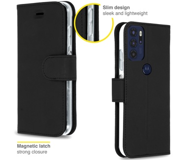 Accezz Wallet Softcase Bookcase Motorola Moto G60 - Zwart