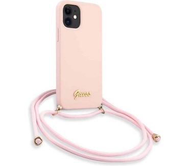 Guess Silicone Back Case - Apple iPhone 12 Mini (5.4") - Roze Roze