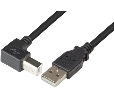 Techly USB 2.0 Cable A Male / B Male Angled 2m ICOC U-AB-20-ANG Zwart