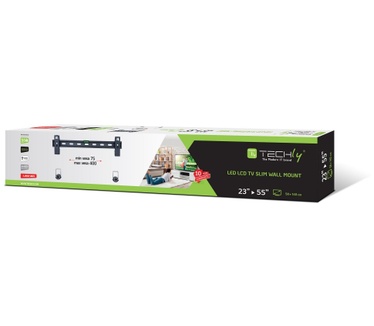 Techly 23-55 Wall Fixed Slim Support for LED TV LCD Black" ICA-PLB 139M