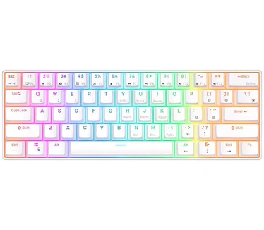 Royal Kludge RK61 Tri-Mode RGB 61 Keys Hot Swappable Xmas Mechanical Keyboard White