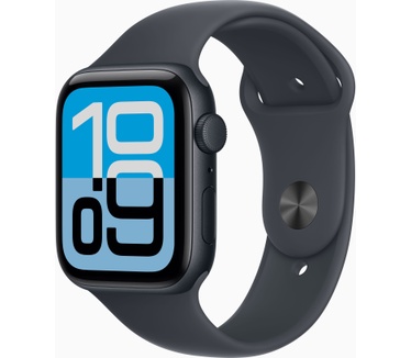Apple Watch SE 3, 44mm, GPS, Sportbandje S/M, Goud (Beige)