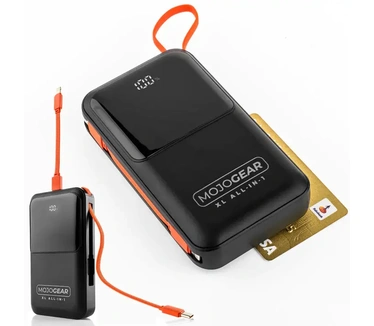 Mojogear XL All-in-1 Powerbank 20.000 mAh met ingebouwde Lightning en USB-C kabels