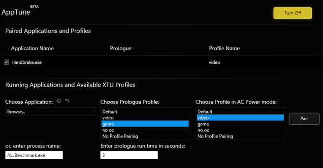 Intel AppTune beta