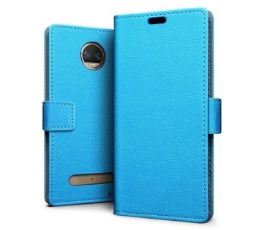 qMust Motorola Moto Z2 Force Wallet Hoesje Blauw