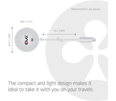 Club 3D CAC-3027 Qi2 25W draadloze oplader zwart Qi 2.2 MagSafe-compatibel magnetisch pad