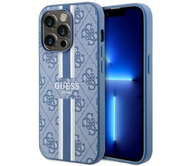 Guess 4G Printed Stripe Back Case iPhone 14 Pro Max (6.7") Blauw Blauw