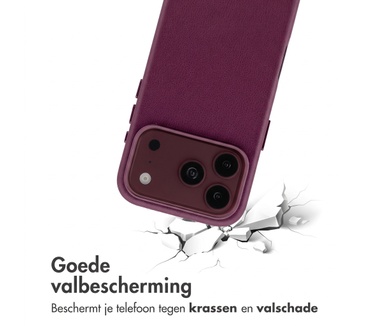 Accezz MagSafe Leather Backcover voor de Apple iPhone 18 Pro / 17 Pro - Heath Purple