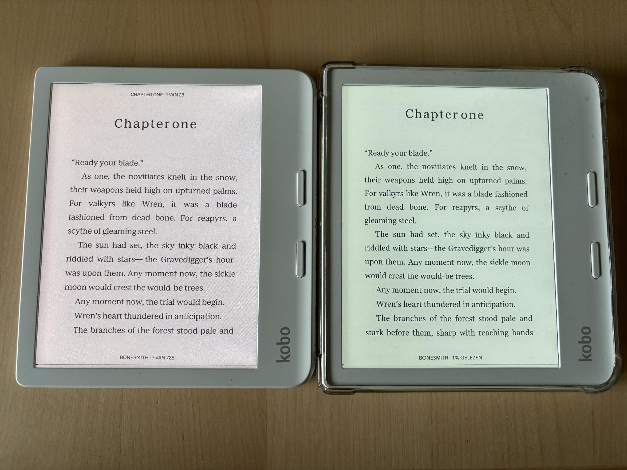 Kobo Libra 2 vs Kobo Libra Colour - 100% backlight