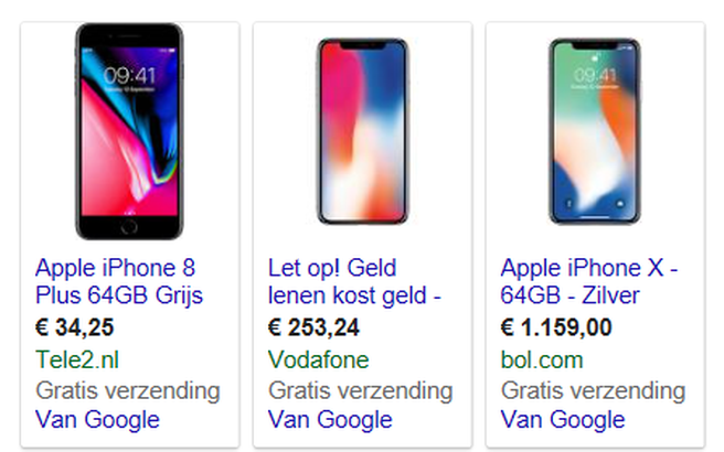 Google Shopping iPhone X