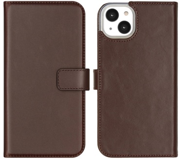 Selencia Echt Lederen Bookcase iPhone 14 Plus - Bruin