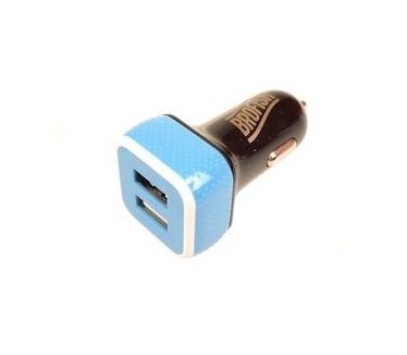 BroFish USB Carcharger Duo Zwart/Blauw