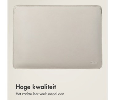 Accezz Leather Laptop hoes Apple MacBook 14 inch - Laptopsleeve - Beige