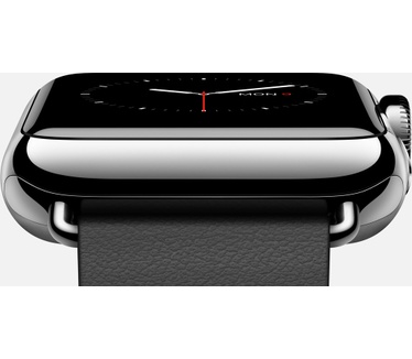 Apple Watch 38mm Roestvrij Staal - Zwart bandje, moderne gesp (klein) (Zwart)
