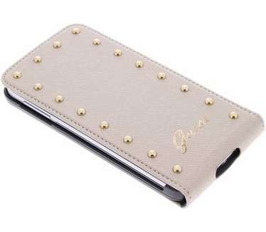 Guess Originele Studded Collection Flip Case hoesje voor de Samsung S5 - Beige (S5) Beige