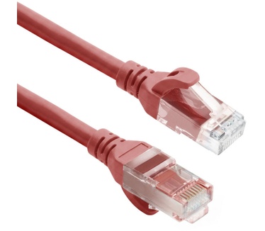 ACT Rode 0.5 meter TPE U/UTP CAT6A ultra-flex patchkabel snagless met RJ45 connectoren