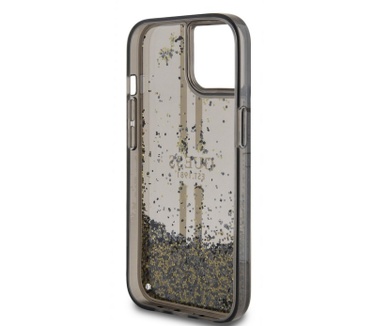 Guess Liquid Glitter Back Case - Apple iPhone 15 (6.1") - Zwart Zwart