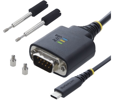 Startech.com 2m USB-C naar Serieel Adapter Kabel, COM Retentie, FTDI Chipset, USB Type-C naar DB9 RS232 Male, Status LEDs, Verwisselbare DB9 Schroeven en Moeren