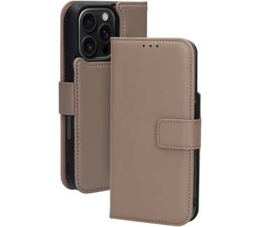 Mobiparts Leather 2 in 1 Wallet Case Apple iPhone 16 Pro Taupe