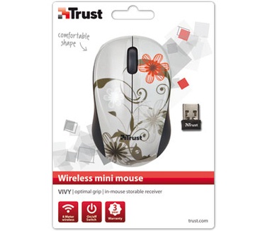 Trust Vivy Wireless Mini Mouse greyflower