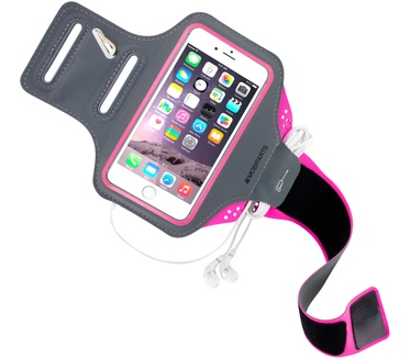 Mobiparts Comfort Fit Sport Armband Apple iPhone 6, iPhone 6S, iPhone 7, iPhone 8 Neon Pink