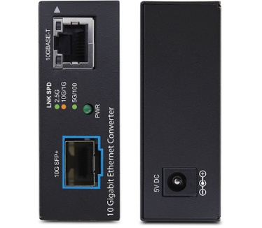 Startech.com 10GbE Multi-Gigabit Open SFP+ Glasvezel Media Converter, 10G/5G/2.5G/1G/100M, Koper naar 10GBASE-X, Single-Mode, Multi-Mode, 16K Jumbo Frames, TAA
