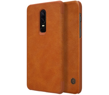 Nillkin Qin PU Leather Book Case voor OnePlus 6 - Bruin  Bruin