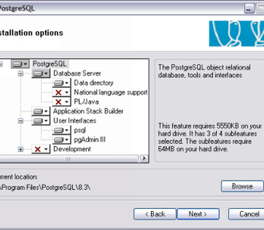 PostgreSQL 8.3 setup screenie (410 pix)