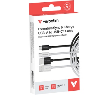 Verbatim Essentials Sync & Charge USB-A-naar-C-kabels