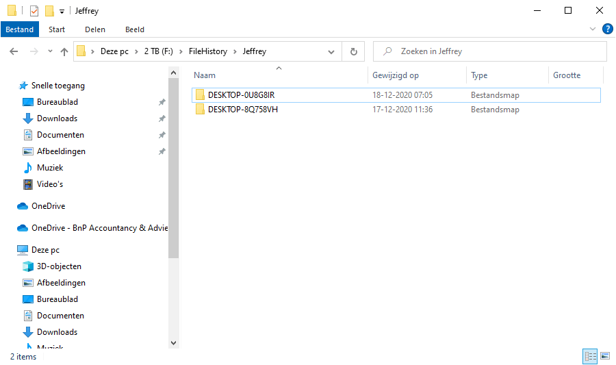 Windows File Backup | Back-up niet zichtbaar - Client software algemeen ...