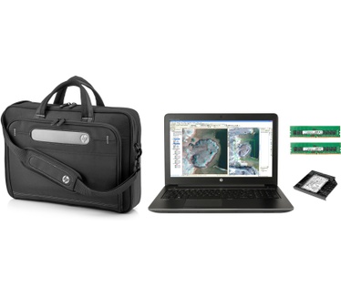 HP ZBook 15 G3 T7V53ET bundel (extra geheugen, 750GB hdd bay + tas)