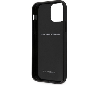 Ferrari Carbon Back Case - Apple iPhone 12/12 Pro (6.1") - Zwart Zwart