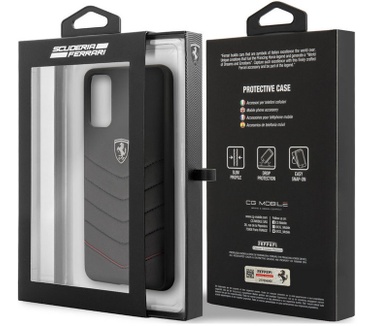 Ferrari Heritage Leather Hard Case - Samsung Galaxy S20 - Zwart  Zwart