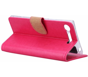 Luxe Lederen Bookcase hoesje voor de Sony Xperia XZ1 - Roze (Sony Xperia XZ1) Roze