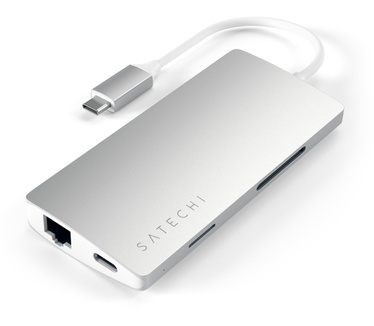 Satechi Type-C Multi-Port Adapter 4K with Ethernet V2 zilver