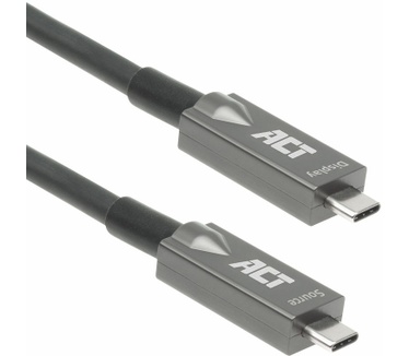 ACT USB-C 3.2 Gen2 ive Optical Cable (AOC) aansluitkabel, 5m Grijs, Zwart