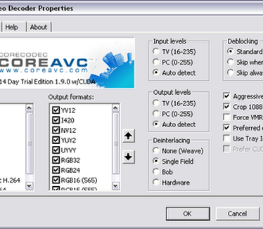 CoreAVC 1.9.0 screenshot (481 pix)