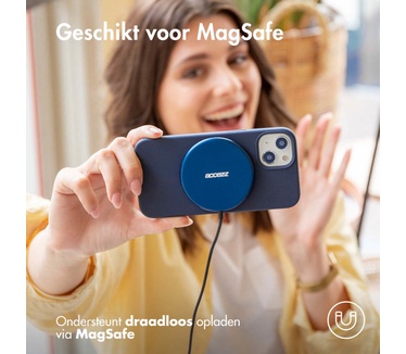 Accezz Liquid Silicone Backcover met MagSafe iPhone 14 Plus - Donkerblauw