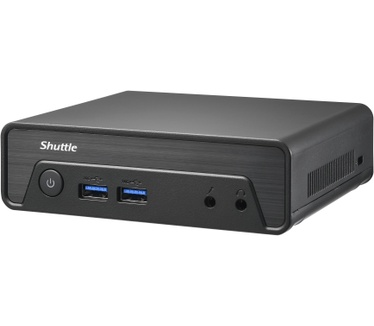 Shuttle Nano PC NE1010BA, Windows 11 Pro,Intel N 100, 8GB DDR4, 128GB M.2, 1x HDMI, 1x DP, 6x USB, 1x LAN, ventilatorloos, 24/7 permanent gebruik, incl. VESA