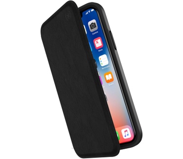 Speck Presidio Folio Leather iPhone XS / X (iPhone XS / X) Zwart