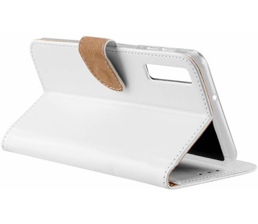 Luxe Lederen Bookcase hoesje voor de Samsung Galaxy A7 2018 - Wit